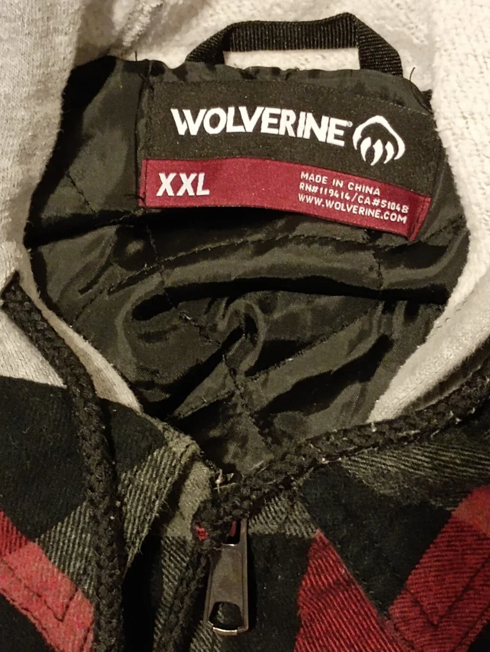 Wolverine Mens Plaid Zip Up Jacket Xxl